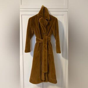Hugo Boss Tan Faux Fur Coat